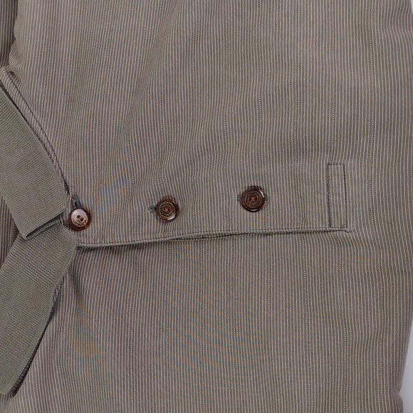 Gold Tri Mountain 60's 2 Ply DBL Mercerized-Cotton Polo  Pinstripe Shirt 2XL - Picture 10 of 14